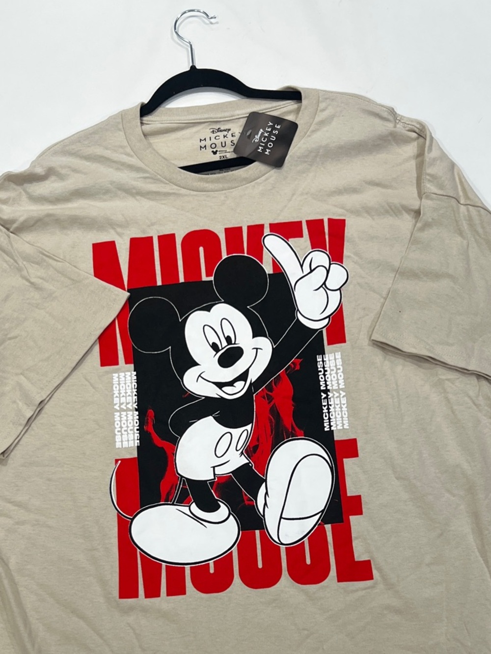 Disney Mickey Mouse Graphic Tee - Beige, Red, Black, size 2XL, new with tags